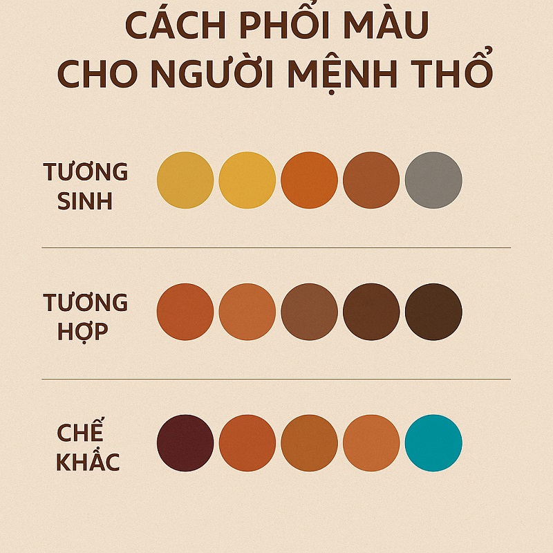 Cách phối màu nội thất cho người mệnh thổ
